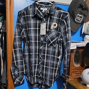 Redskins Wear Navy Plaid Women's Blouse